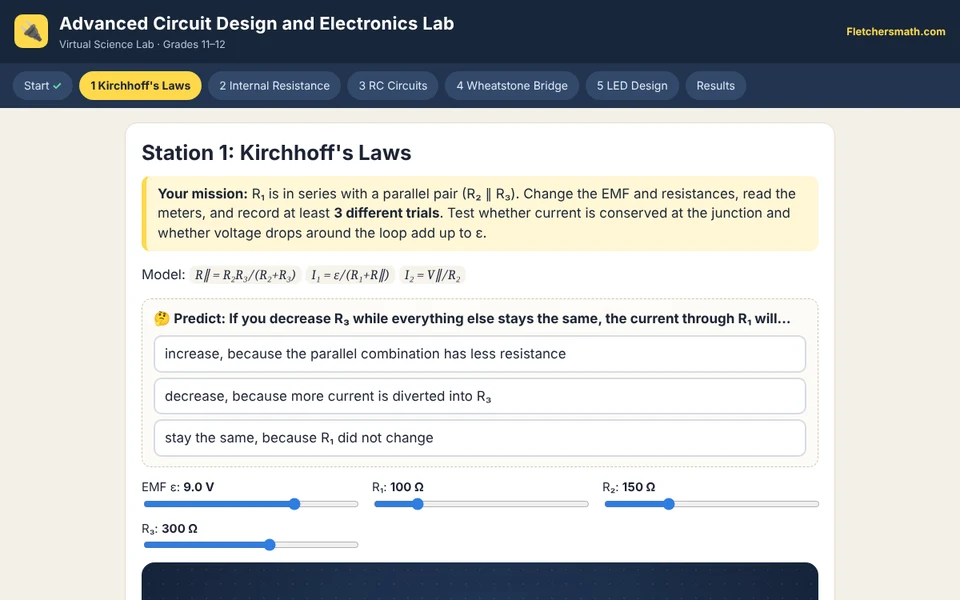 Screenshot of Advanced Circuit Design and Electronics Lab