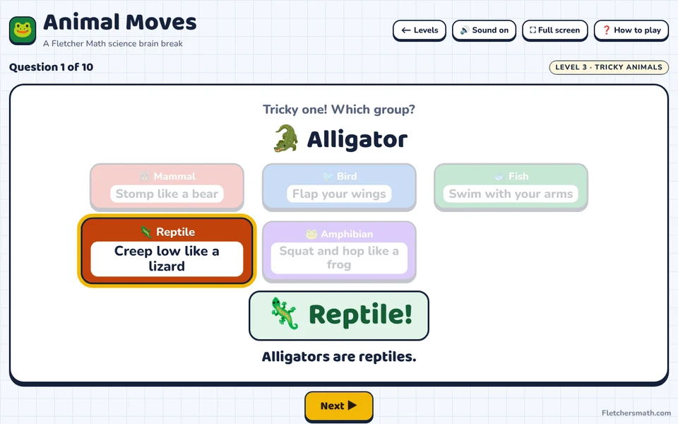 Screenshot of Animal Moves