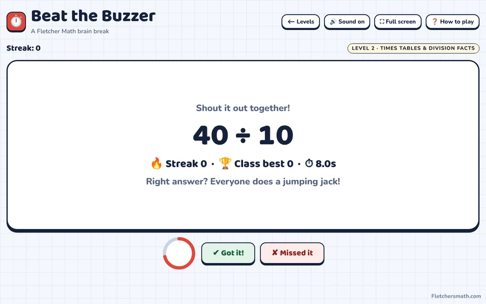 Screenshot of Beat the Buzzer
