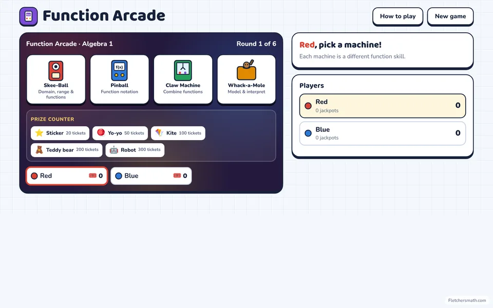 Screenshot of Function Arcade in the middle of a game
