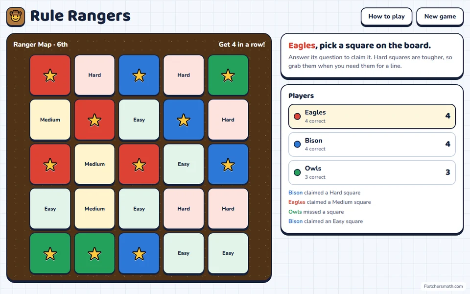 Screenshot of Rule Rangers in the middle of a game