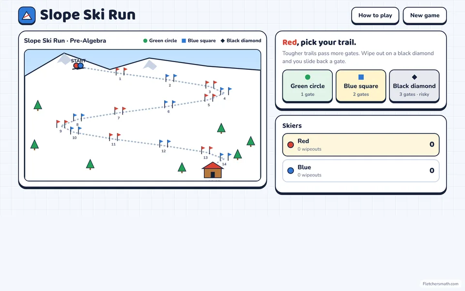 Screenshot of Slope Ski Run in the middle of a game