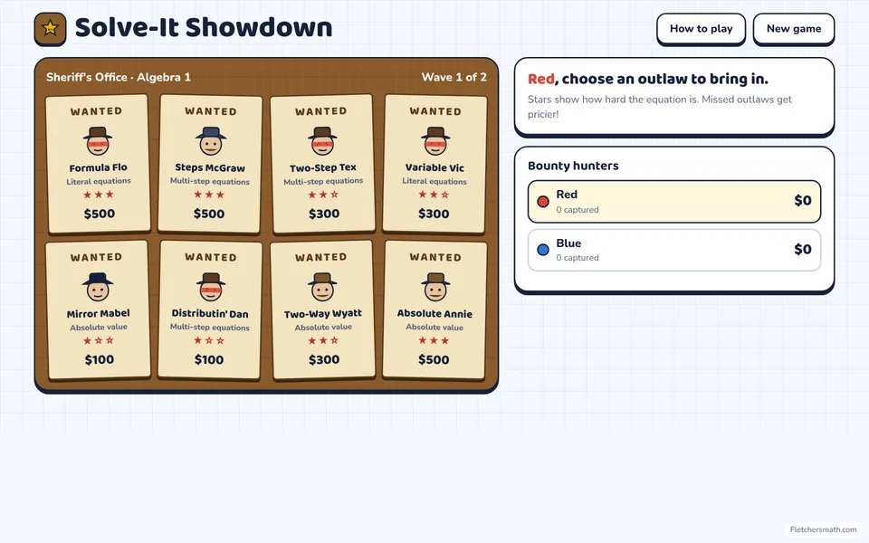 Screenshot of Solve-It Showdown in the middle of a game