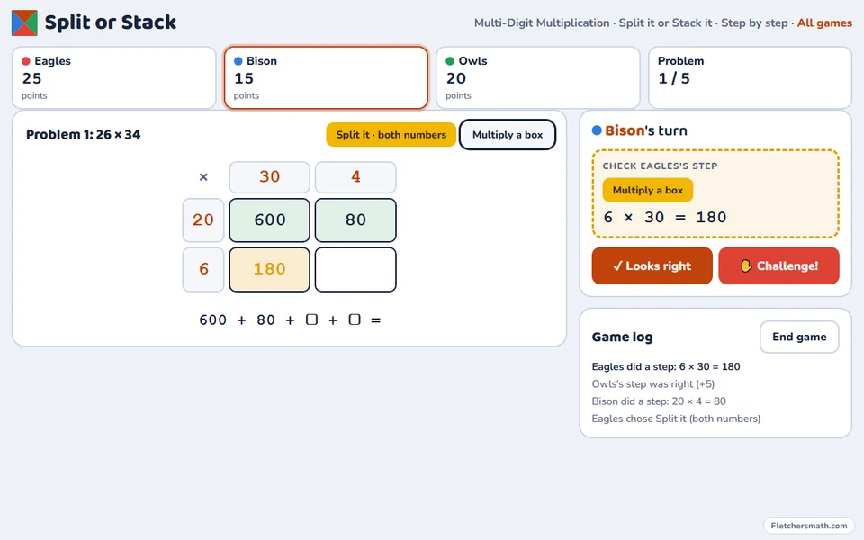 Screenshot of Split or Stack in the middle of a game