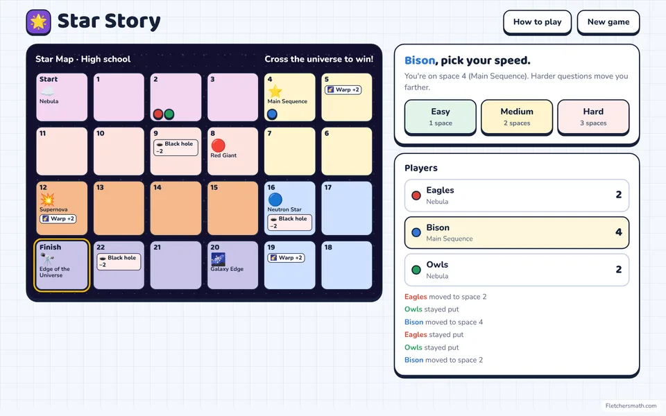 Screenshot of Star Story in the middle of a game