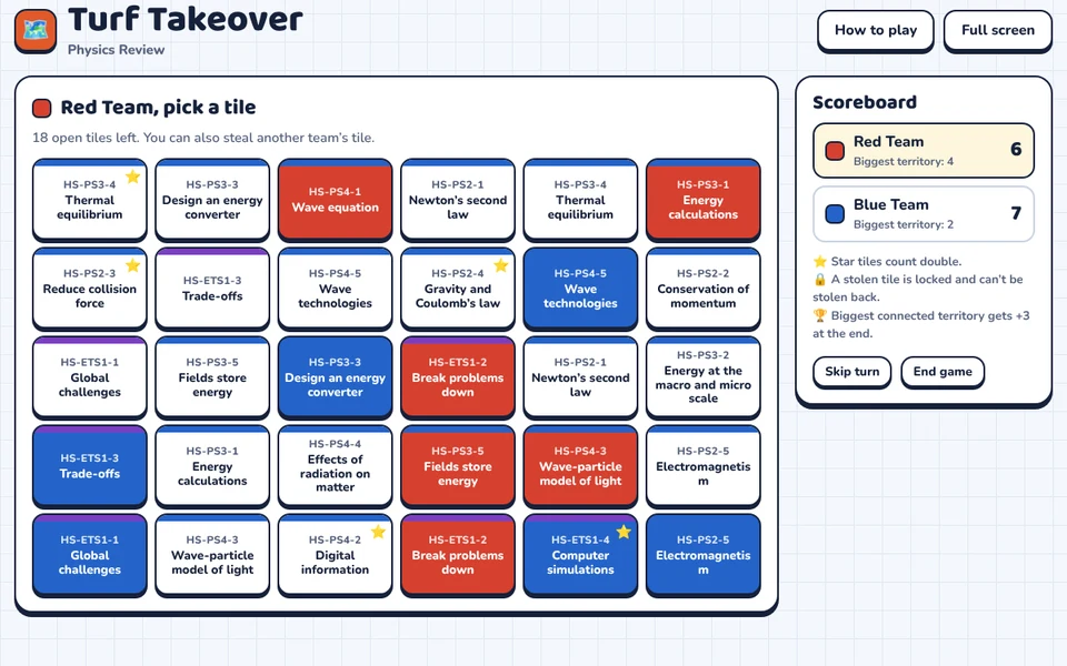 Screenshot of Turf Takeover: Physics Review